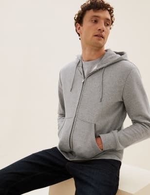 

Mens M&S Collection Pure Cotton Hoodie - Grey, Grey