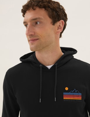 

Mens M&S Collection Pure Cotton Hoodie - Black, Black