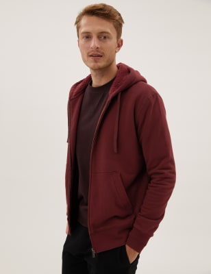 

Mens M&S Collection Pure Cotton Fleece Lined Hoodie - Burgundy, Burgundy