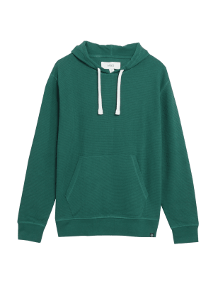 

Mens M&S Collection Pure Cotton Textured Hoodie - Dark Green, Dark Green