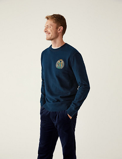 Pure Cotton Embroidered Sweatshirt