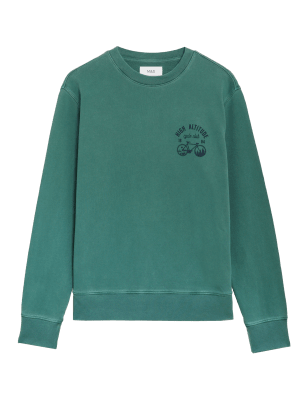 

Mens M&S Collection Pure Cotton Cycle Graphic Sweatshirt - Dark Green, Dark Green