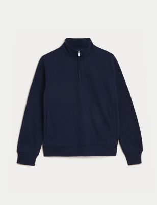 Pure Cotton Half Zip Sweatshirt - FI
