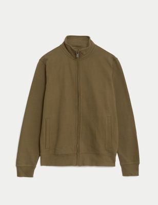 

Mens M&S Collection Pure Cotton Zip Up Sweatshirt - Olive, Olive