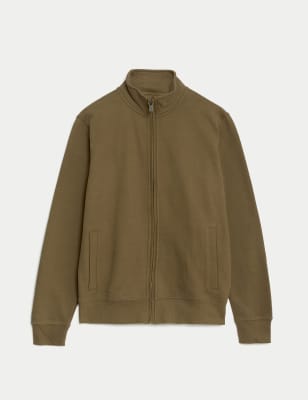 

Mens M&S Collection Pure Cotton Zip Up Sweatshirt - Olive, Olive