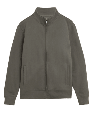 

M&S Collection Sudadera 100% algodón con cremalleraMens - Medium Brown, Medium Brown