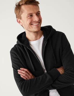 

Mens M&S Collection Pure Cotton Hoodie - Black, Black