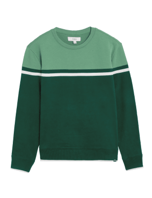

Mens M&S Collection Pure Cotton Colour Block Sweatshirt - Dark Green, Dark Green