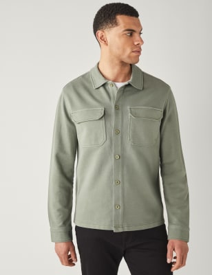 

Mens M&S Collection Pure Cotton Overshirt - Sage, Sage