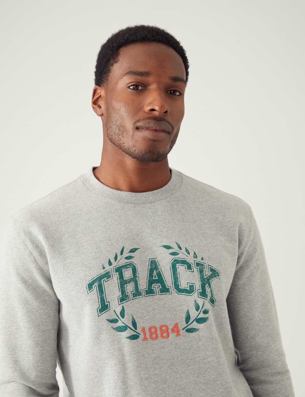 Cotton Rich Track Graphic Sweatshirt image 3