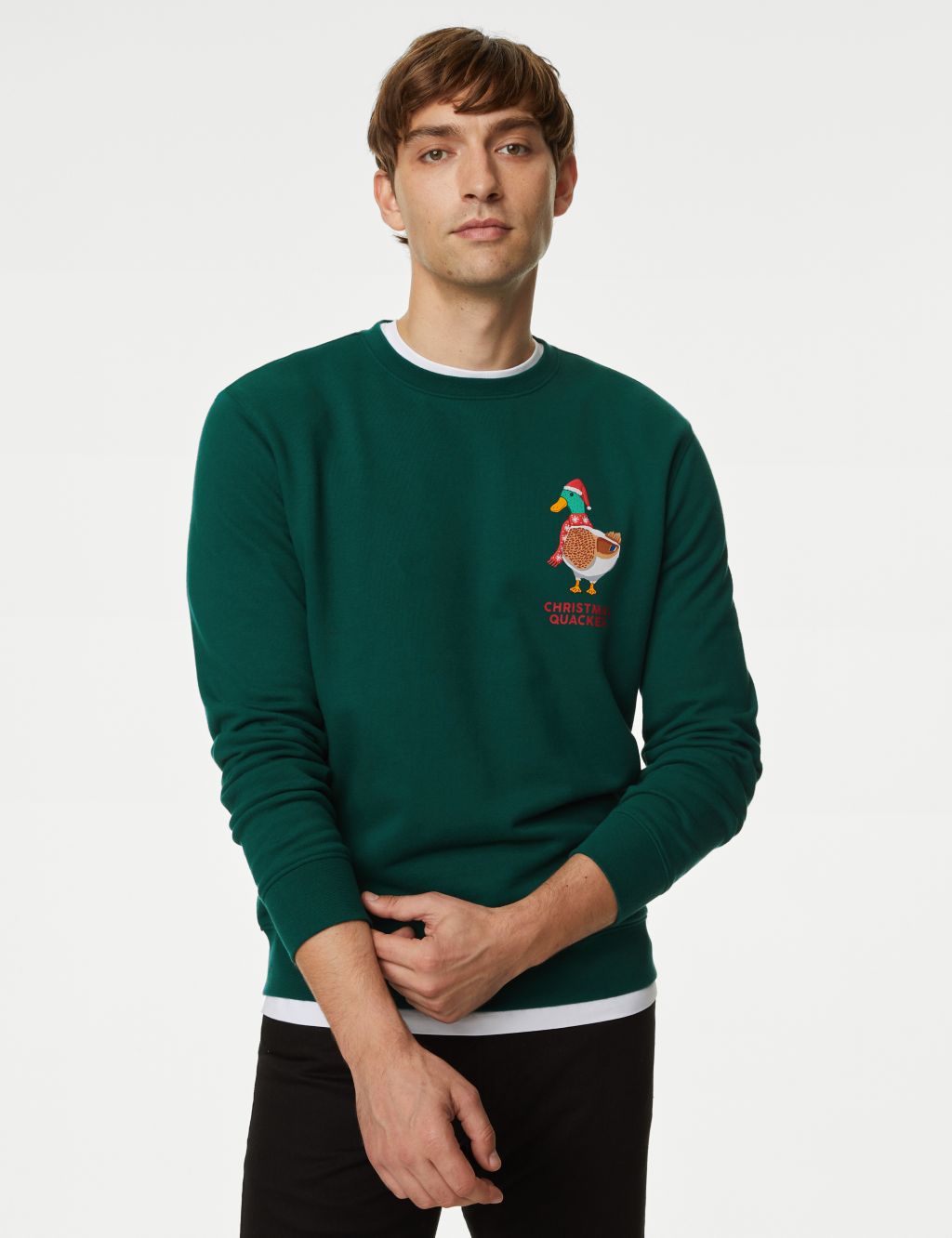 Pure Cotton Christmas Quacker Sweatshirt