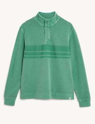 Pure Cotton Striped Funnel Neck Rugby Shirt