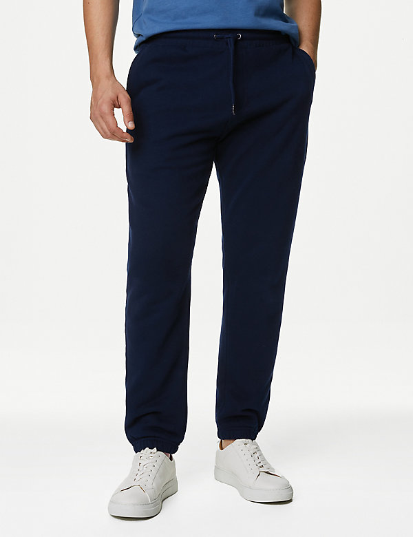 Drawstring Pure Cotton Fleece Lined Joggers - IS