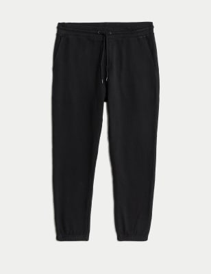 

Mens M&S Collection Drawstring Pure Cotton Fleece Lined Joggers - Black, Black