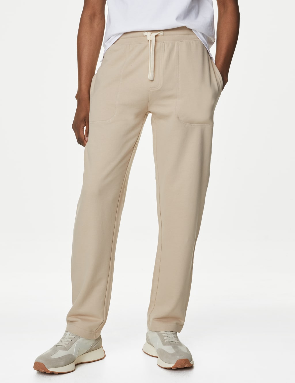 Drawstring Pure Cotton Straight Leg Joggers image 3