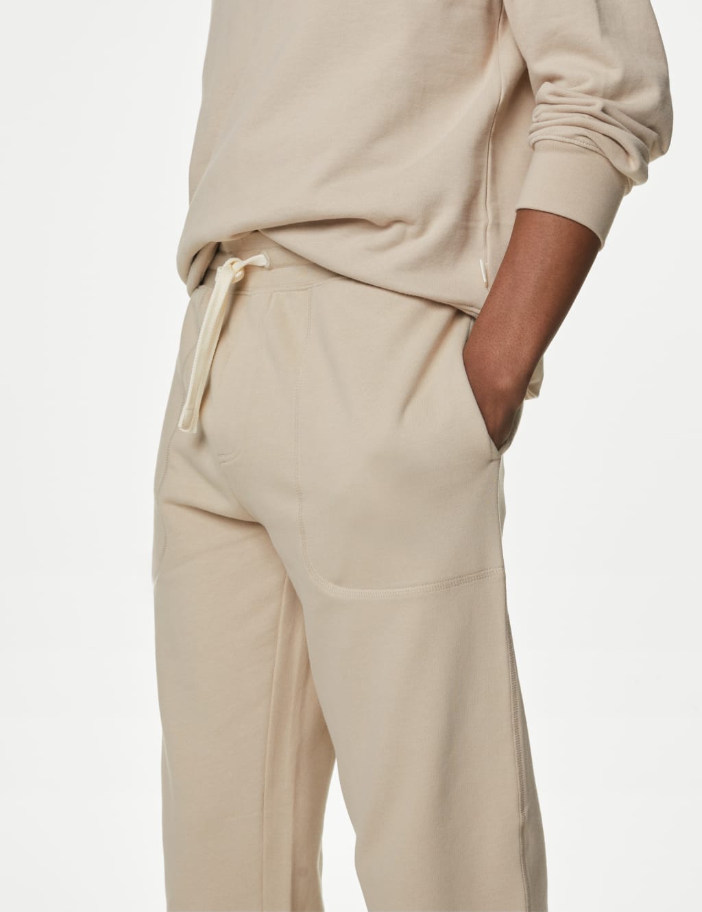 Drawstring Pure Cotton Straight Leg Joggers image 4