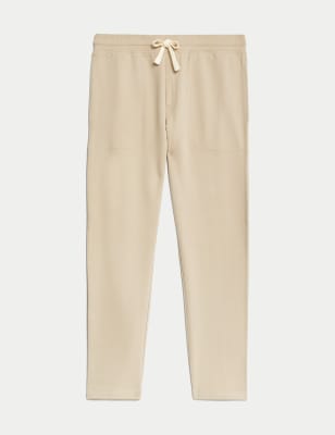 Drawstring Pure Cotton Straight Leg Joggers
