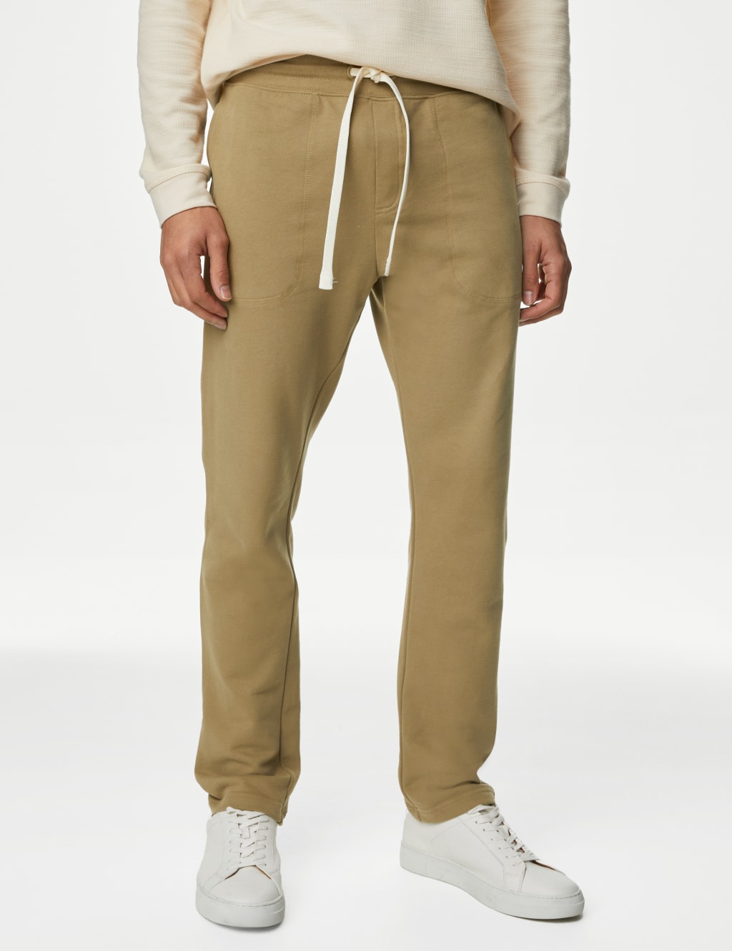 Drawstring Pure Cotton Straight Leg Joggers image 1