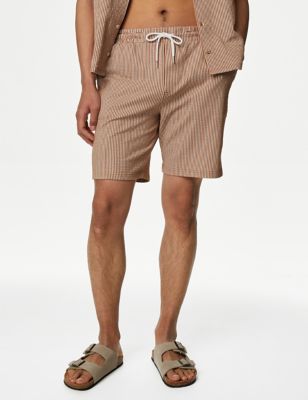 Striped Drawstring Jersey Shorts - LT