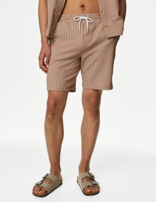 Striped Drawstring Jersey Shorts - LT