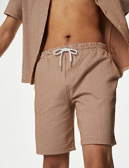 Striped Drawstring Jersey Shorts