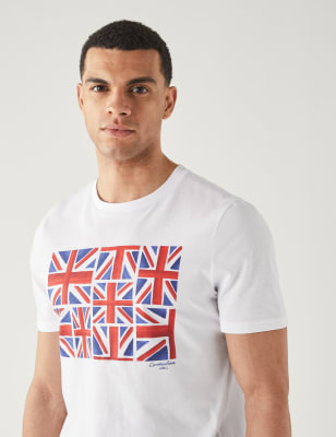 

Mens M&S Collection Men's Pure Cotton Coronation T-Shirt - White, White