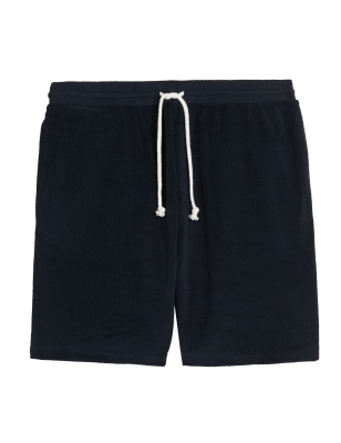 

Mens M&S Collection Cotton Rich Towelling Shorts - Dark Navy, Dark Navy