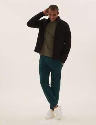 

Mens M&S Collection Recycled Fleece Joggers - Dark Green, Dark Green