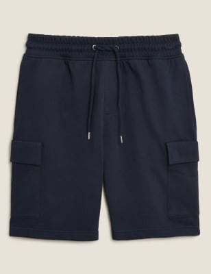 

Mens M&S Collection Jersey-Cargo-Shorts aus reiner Baumwolle - Dark Navy, Dark Navy