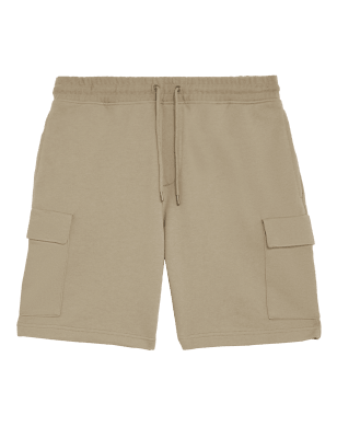 

Mens M&S Collection Pure Cotton Jersey Cargo Shorts - Camel, Camel