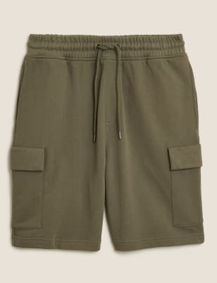 

Mens M&S Collection Pure Cotton Jersey Cargo Shorts - Cedar, Cedar