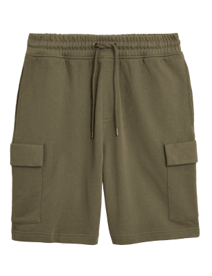 

Mens M&S Collection Pure Cotton Jersey Cargo Shorts - Cedar, Cedar