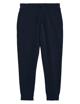 

Mens M&S Collection Textured Pure Cotton Zip Pocket Joggers - Dark Navy, Dark Navy