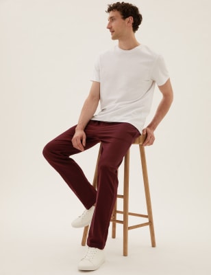 

Mens M&S Collection Cotton Rich Joggers - Dark Claret, Dark Claret