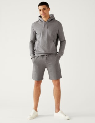 

Mens M&S Collection Pure Cotton Drawstring Jersey Shorts - Grey, Grey