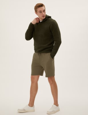 

Mens M&S Collection Jersey-Shorts aus reiner Baumwolle mit Kordelzug - Dark Khaki, Dark Khaki