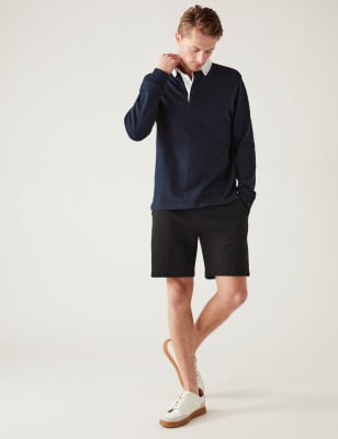 

Mens M&S Collection Jersey-Shorts aus reiner Baumwolle mit Kordelzug - Black, Black