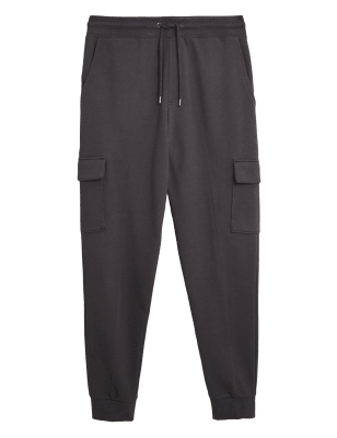 

M&S Collection Pantalón deportivo cargo 100% algodón con puñosMens - Carbon, Carbon