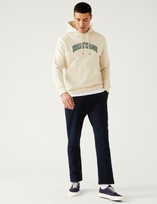 

Mens M&S Collection Pure Cotton Straight Leg Joggers - Dark Navy, Dark Navy