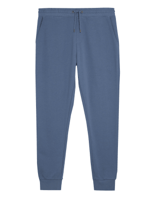 

Mens M&S Collection Pure Cotton Cuffed Joggers - Medium Blue, Medium Blue