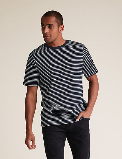 Pure Cotton Striped T-Shirt