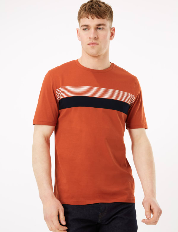 Pure Cotton Striped T-Shirt