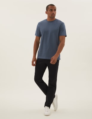 

Mens M&S Collection Schweres T-Shirt aus reiner Baumwolle - Air Force Blue, Air Force Blue
