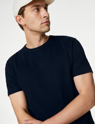 

Mens M&S Collection Pure Cotton Heavy Weight T-Shirt - Dark Navy, Dark Navy