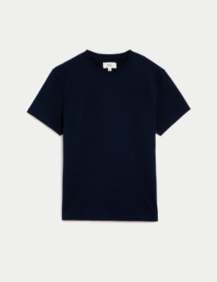 

Mens M&S Collection Pure Cotton Heavy Weight T-Shirt - Dark Navy, Dark Navy