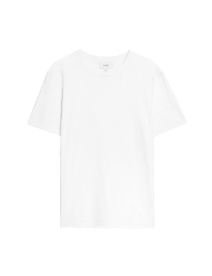 

Mens M&S Collection Pure Cotton Heavy Weight T-Shirt - White, White