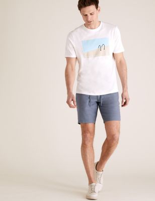  T-shirt 100 % coton à motif piscine de style graphique - Ivory