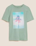 Pure Cotton Palm Photoreel Graphic T-Shirt