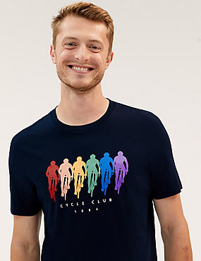 T-Shirt aus reiner Baumwolle mit Grafik „Cycle Club“