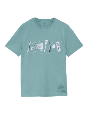 

Mens M&S Collection Pure Cotton Father's Day Graphic T-Shirt - Light Green, Light Green